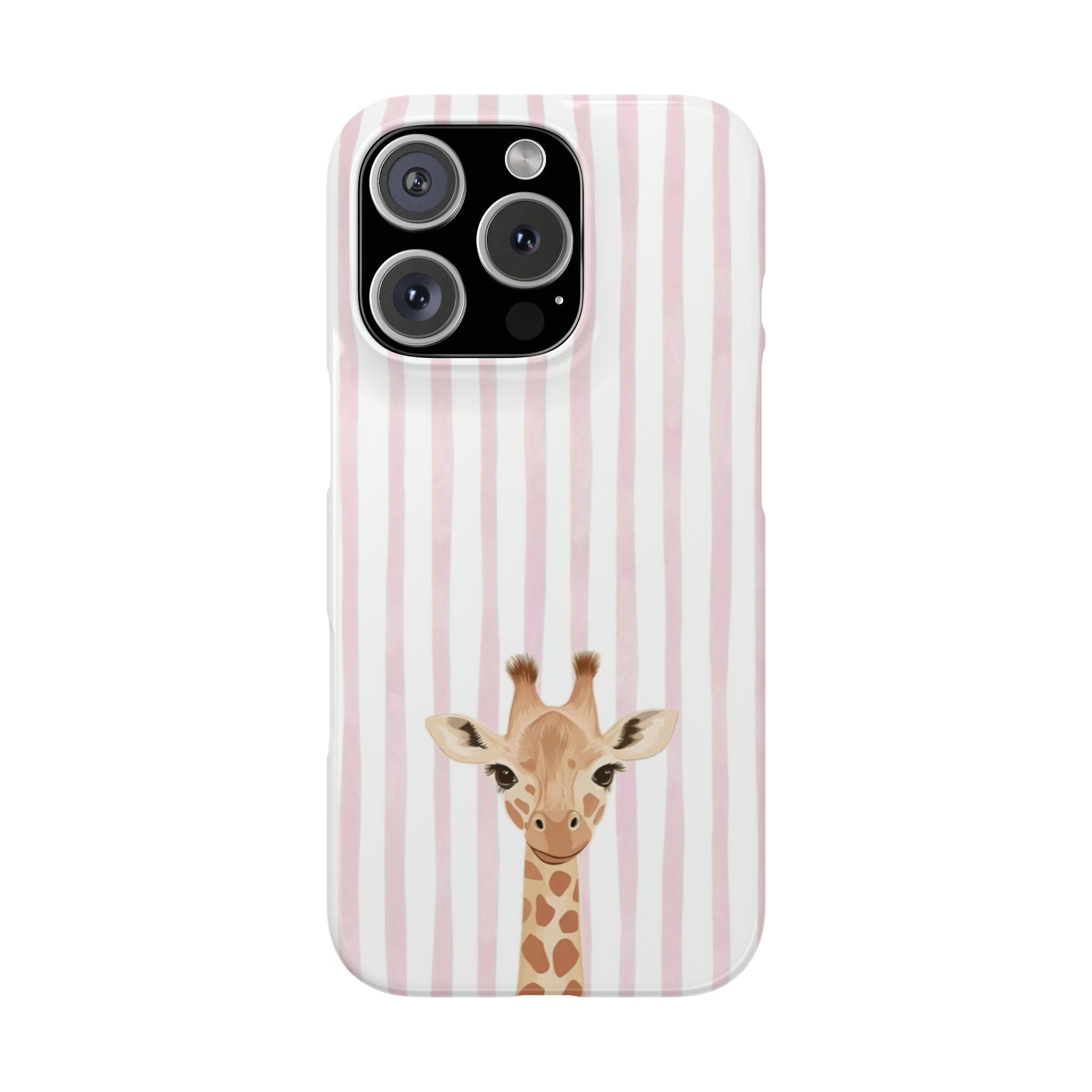 Giraffe Pink Stripe Slim Phone Case — Cute Nursery Baby Shower Gift
