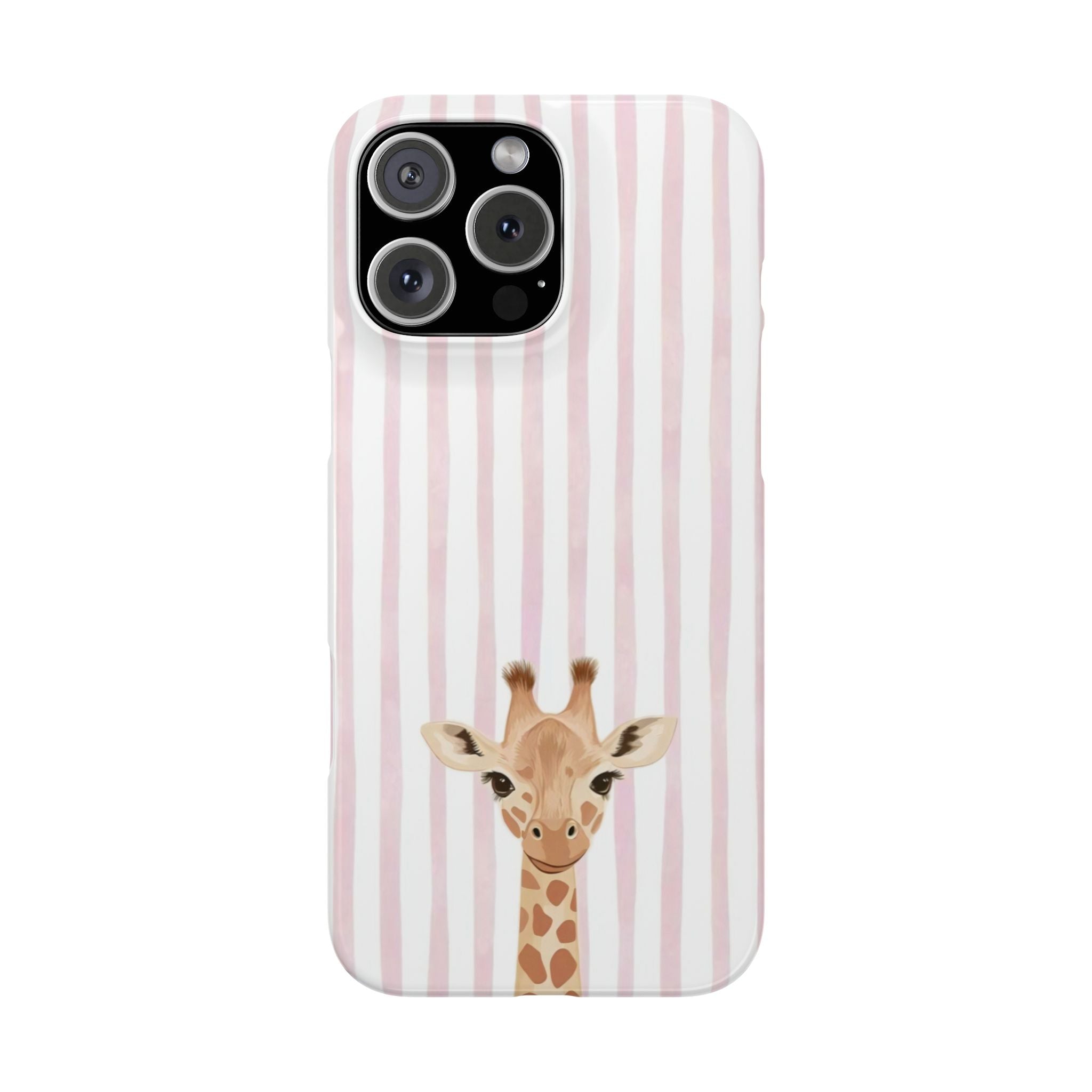 Giraffe Pink Stripe Slim Phone Case — Cute Nursery Baby Shower Gift