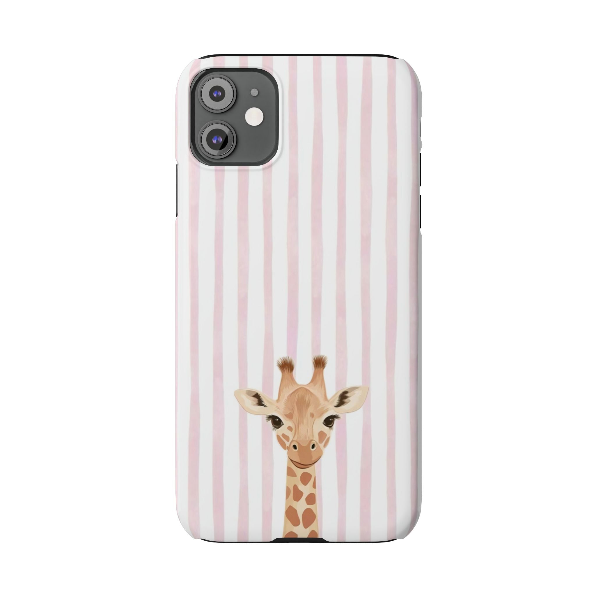 Giraffe Pink Stripe Slim Phone Case — Cute Nursery Baby Shower Gift