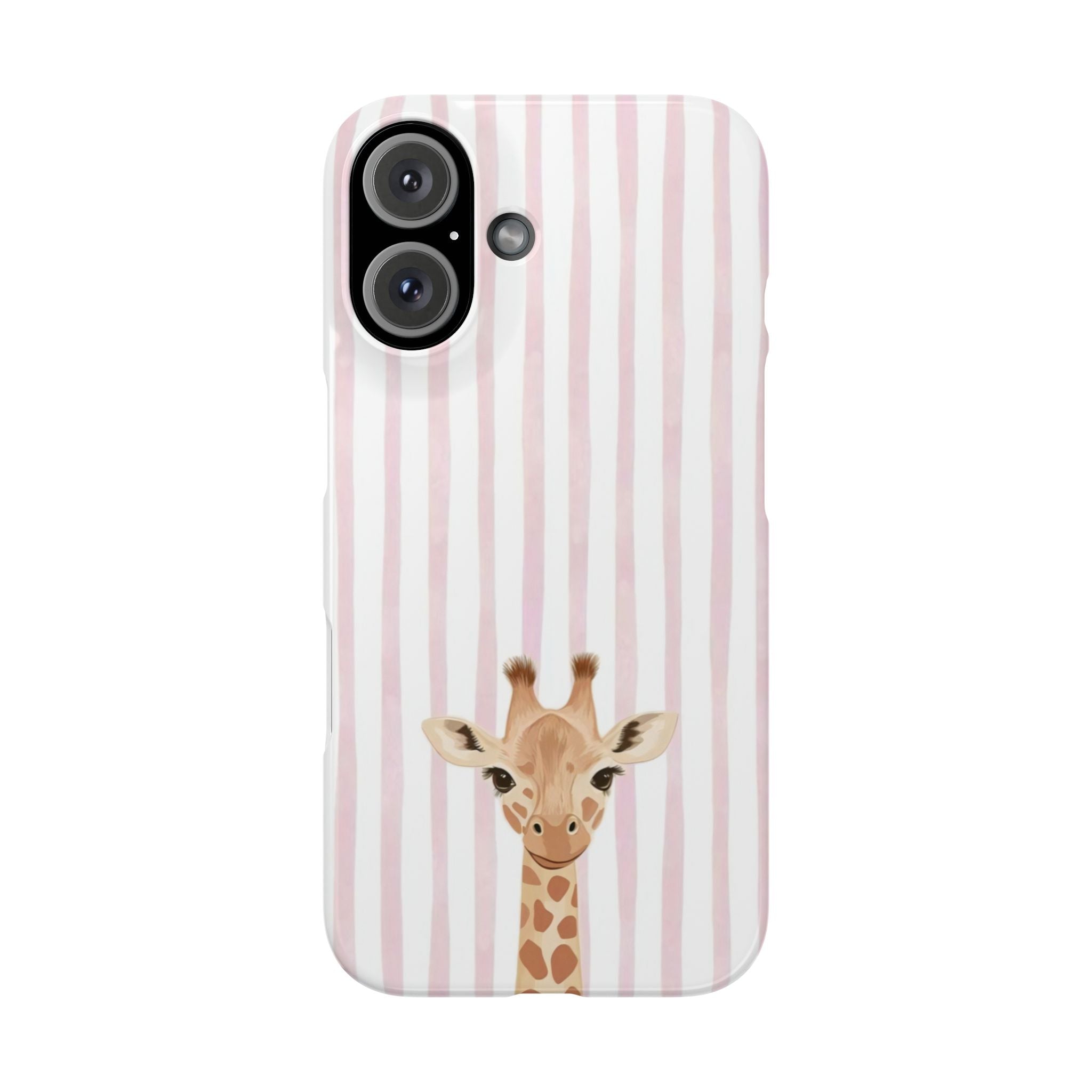 Giraffe Pink Stripe Slim Phone Case — Cute Nursery Baby Shower Gift