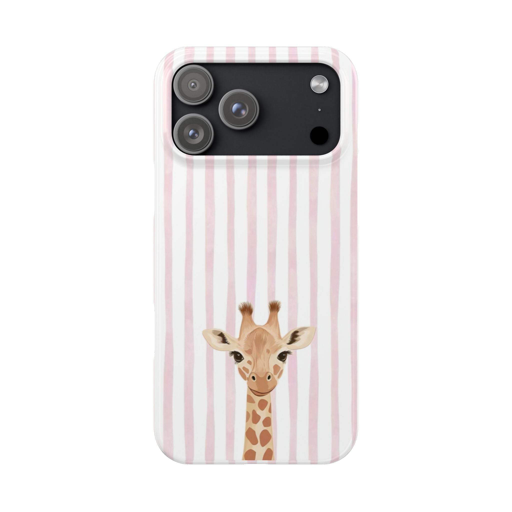 Giraffe Pink Stripe Slim Phone Case — Cute Nursery Baby Shower Gift
