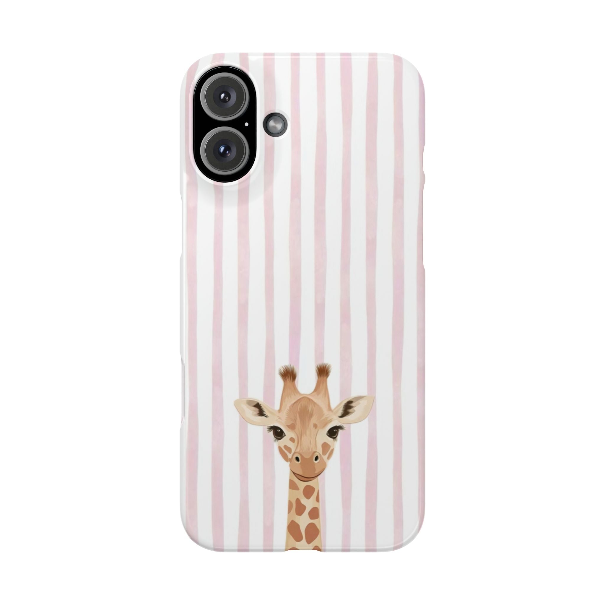 Giraffe Pink Stripe Slim Phone Case — Cute Nursery Baby Shower Gift