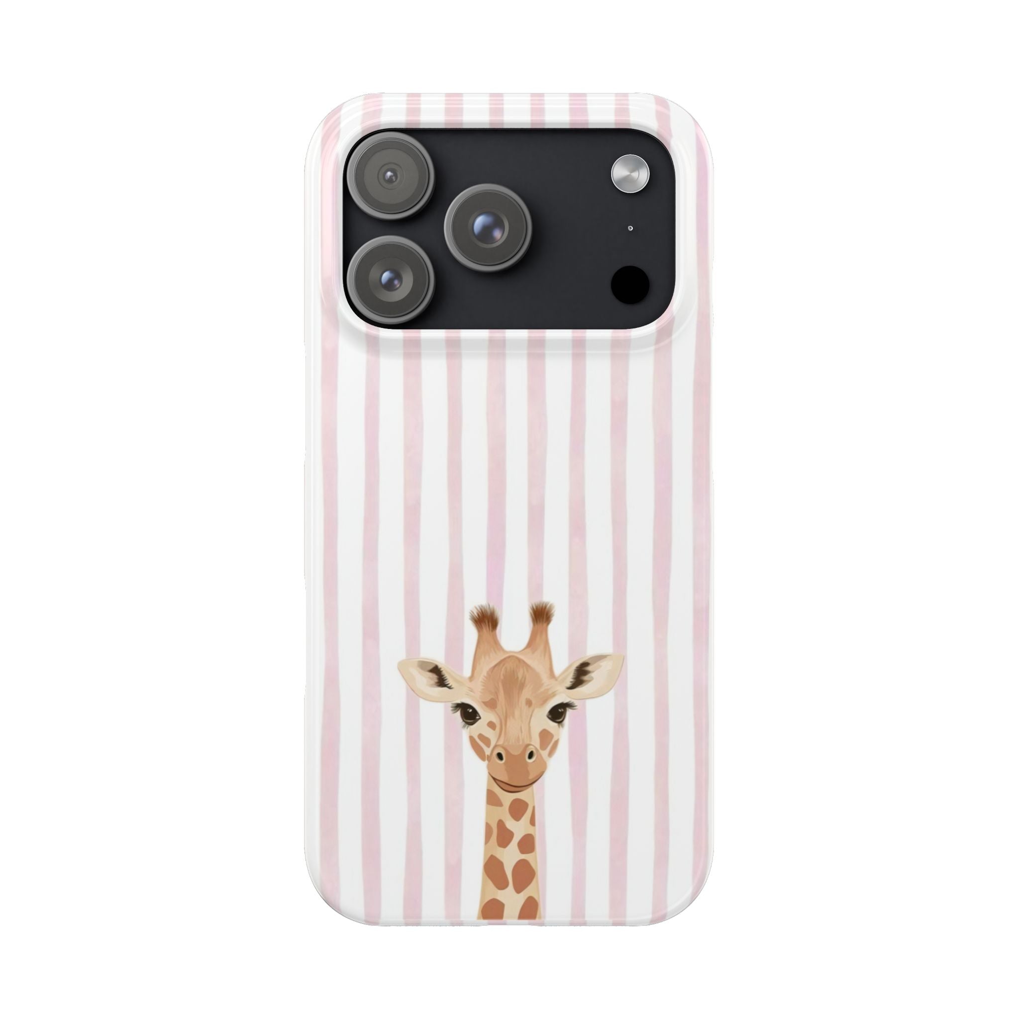 Giraffe Pink Stripe Slim Phone Case — Cute Nursery Baby Shower Gift