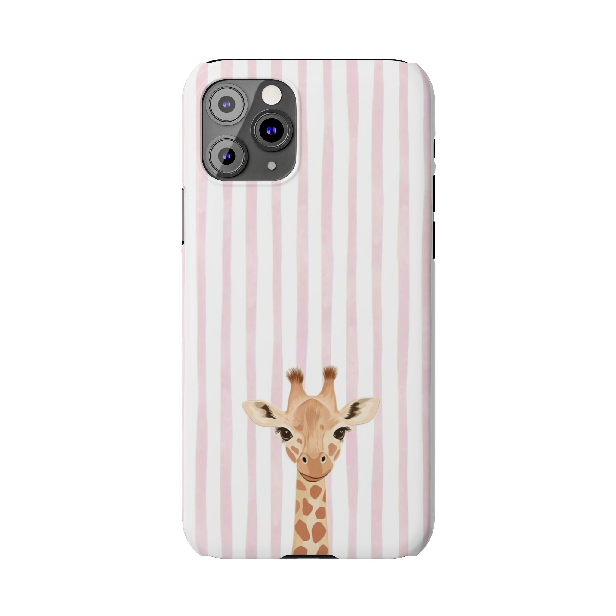 Giraffe Pink Stripe Slim Phone Case — Cute Nursery Baby Shower Gift