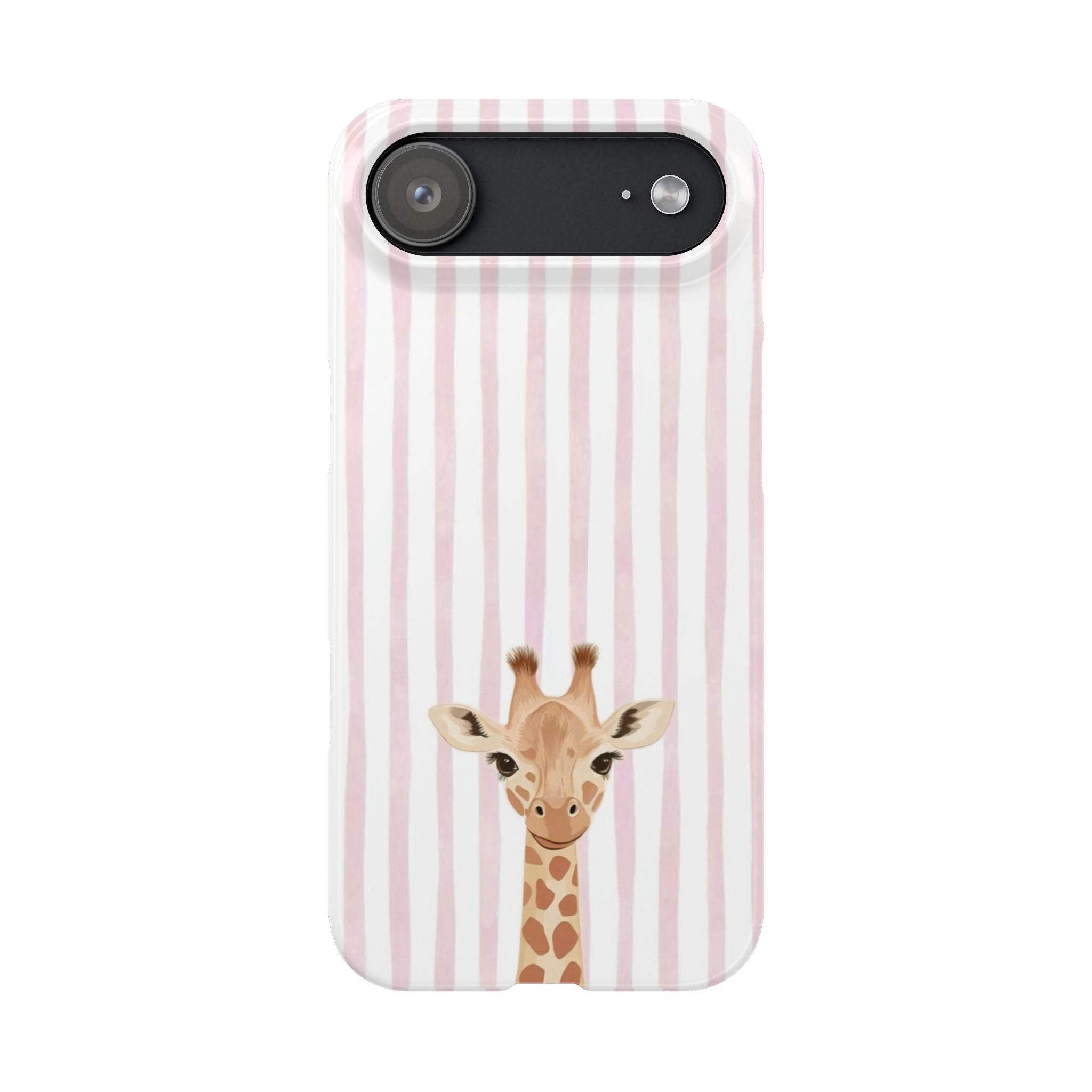 Giraffe Pink Stripe Slim Phone Case — Cute Nursery Baby Shower Gift